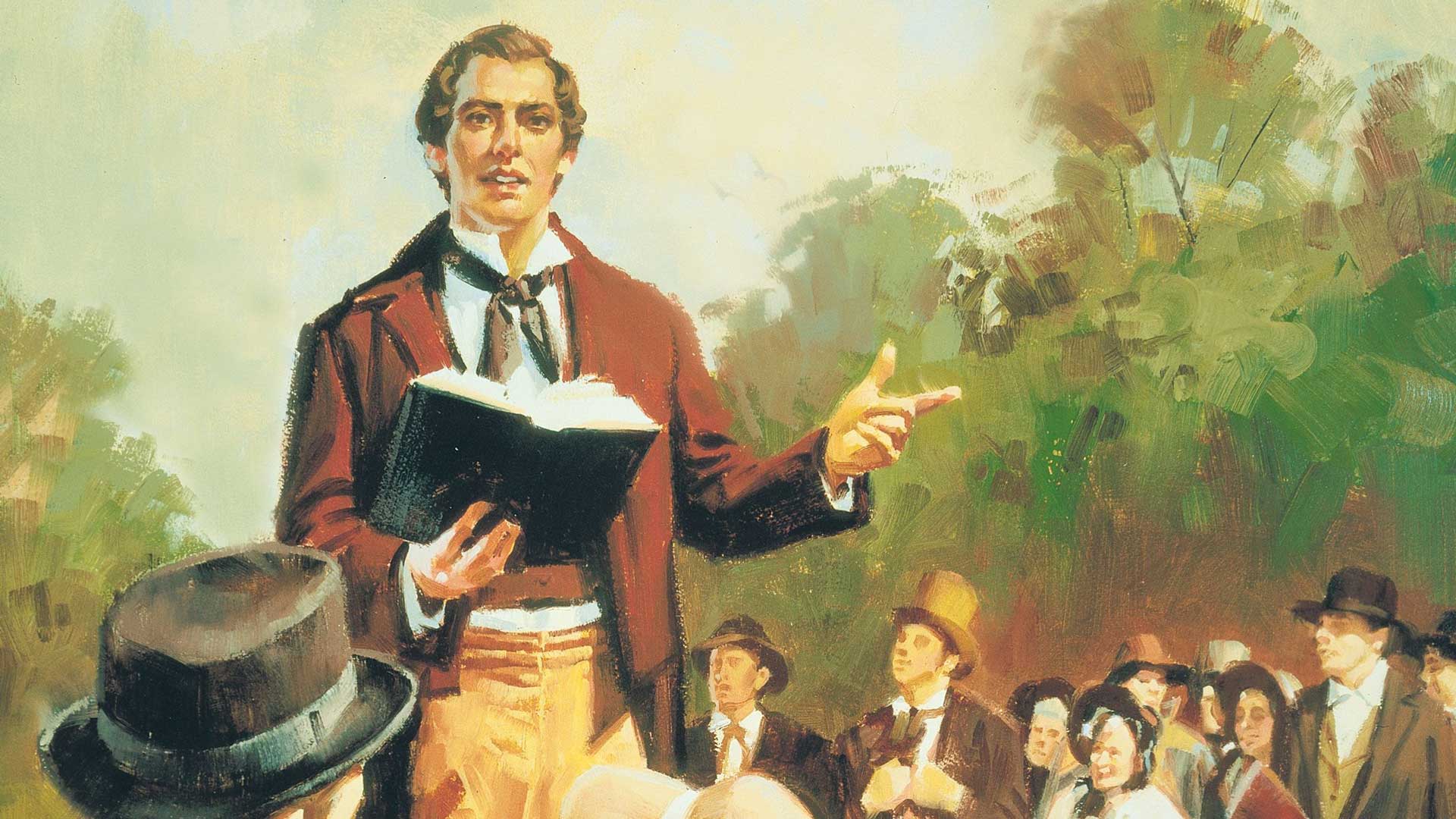 Joseph Smith Preaching by Sam Lawlor. Image by Church of Jesus Christ.