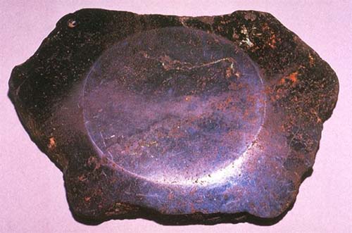 Olmec iron ore mirror from Gurerrero, Mexico. Photo by Linda Schele.