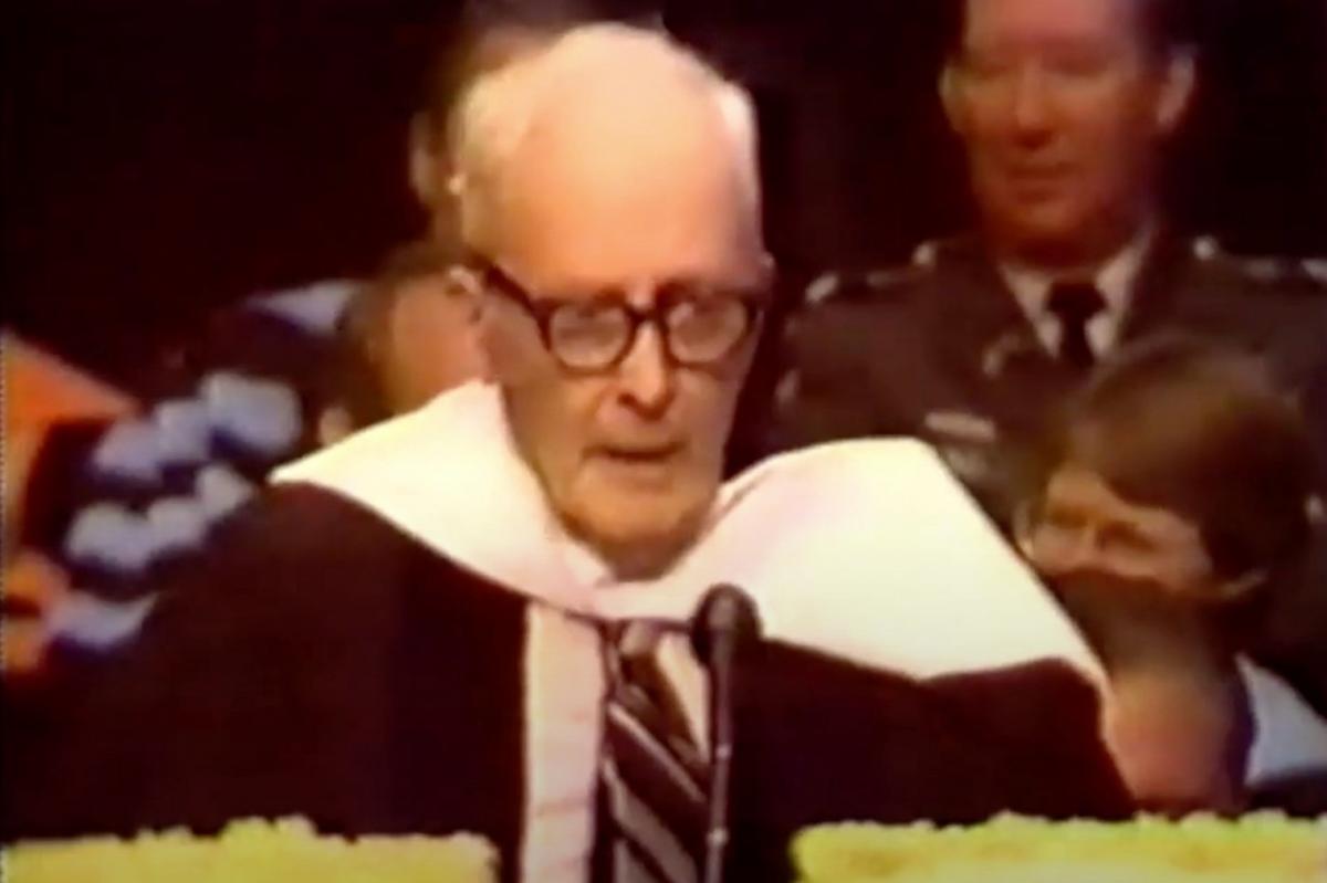 In his prayer at a BYU Commencement, Nibley opened by saying, “Father, we stand here garbed in the black robes of the false priesthood to heap upon us the honors of men.”