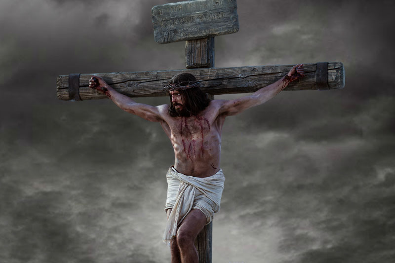 Still of the crucifixion from the LDS Bible Videos.