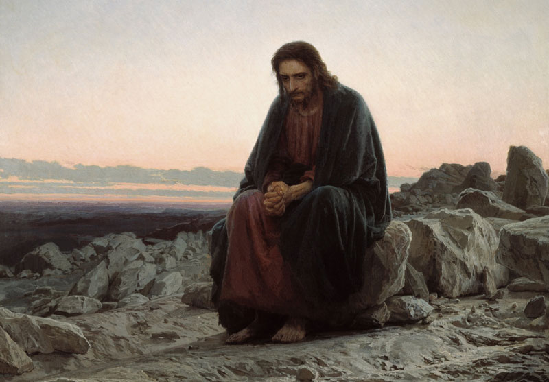 Christ in the Wilderness by Ivan Kramskoi. Image via Wikimedia Commons.