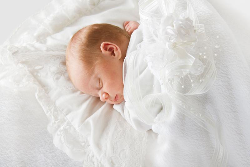 Baby in a white dress