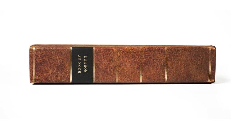 Replica of an 1830 edition of the Book of Mormon. Photo by Jasmin Gimenez Rappleye.