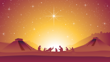 Christmas Nativity Scene by bf87 via Adobe Stock. Derivative work by Book of Mormon Central.