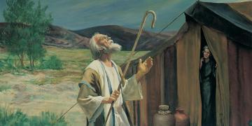 Abraham on the Plains of Mamre, by Grant Romney Clawson. Image via Gospel Media Library.