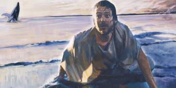 Jonah on the Beach at Nineveh, by Daniel A. Lewis. Image via Church of Jesus Christ.