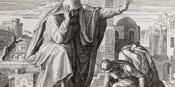 The Cry of Jeremiah the Prophet, from an engraving by the Nazarene School. Image via Church of Jesus Christ.