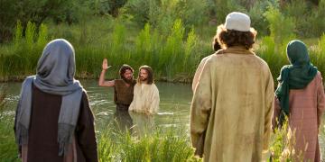 John the Baptist Baptizes Jesus Christ. Image via LDS Media Library