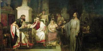 Paul and King Agripaa by Vasily Surikov. Image via Wikimedia Commons.